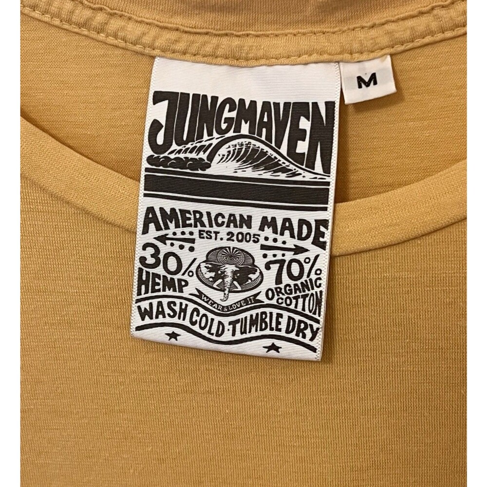 JUNGMAVEN x DESO SUPPLY Mustard Yellow Graphic Tee Shirt Organic Cotton/Hemp MED - Picture 5 of 7